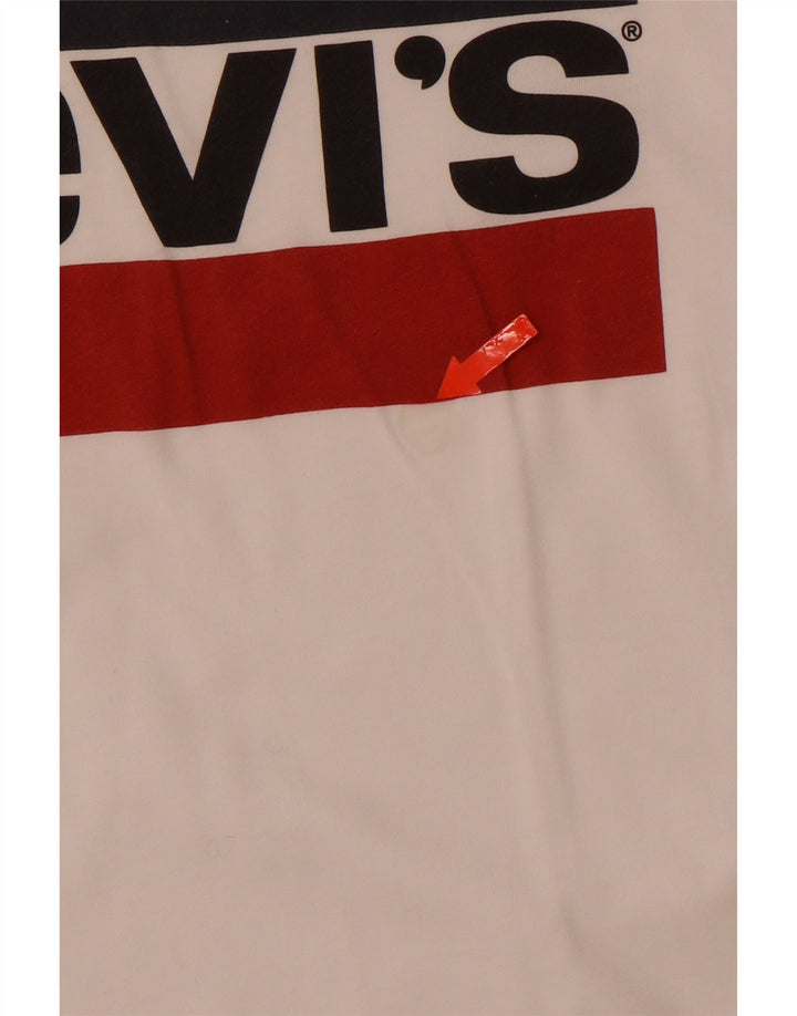 Camiseta feminina gráfica LEVI'S UK 12 algodão branco médio
