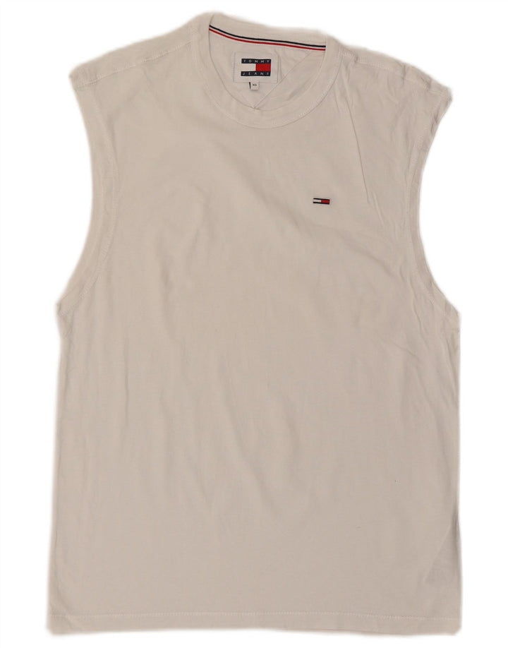 Tommy Hilfiger Mens Colete Top XS Algodão Branco