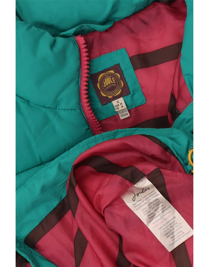 Gilet feminino acolchoado Joules UK 12 poliéster turquesa médio