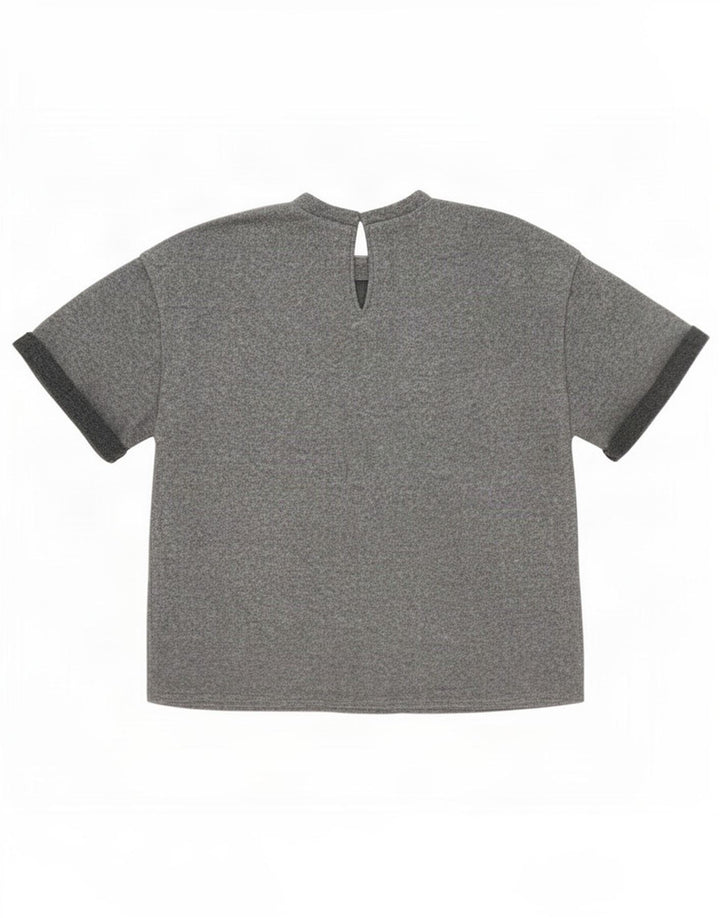 Blusa feminina Zara Top UK 10 pequeno poliéster cinza