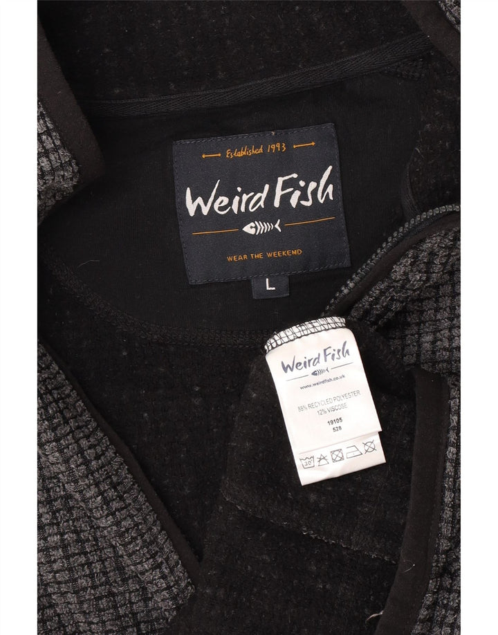 Jaqueta de lã masculina Weird Fish UK 40 poliéster cinza grande