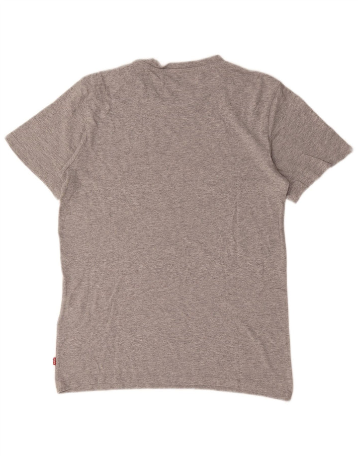 Camiseta gráfica masculina Levi's Top pequeno algodão manchado cinza
