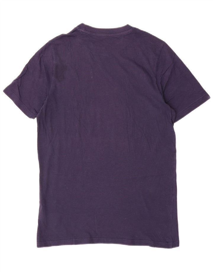 Camiseta masculina PUMA com estampa gráfica pequena de algodão azul marinho