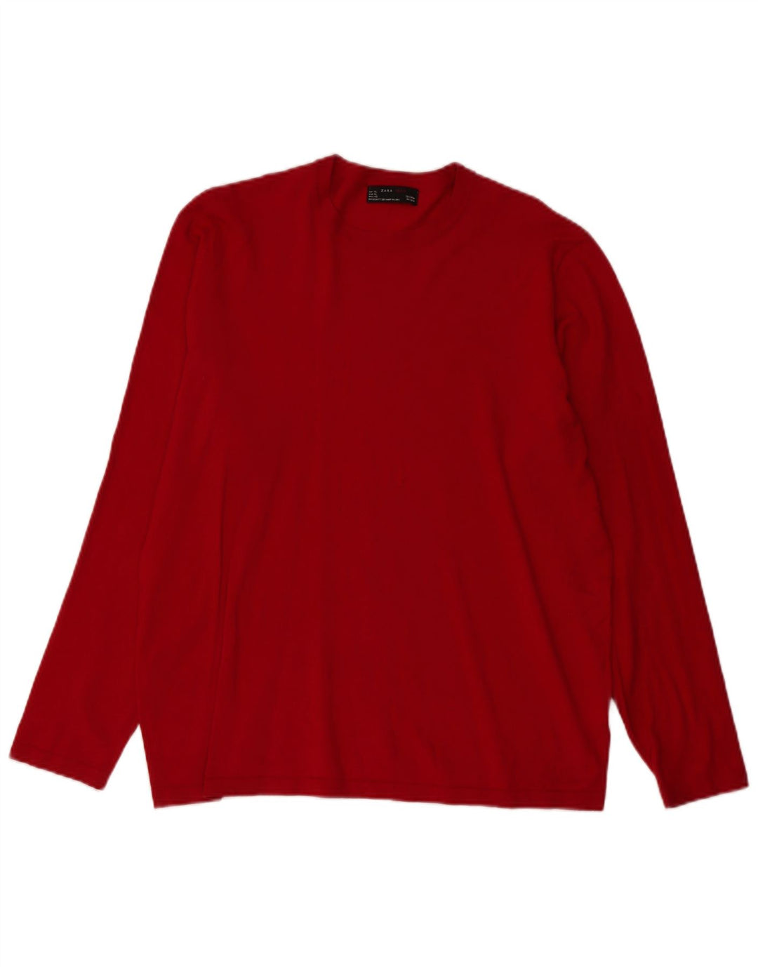 ZARA Mens Top Manga Longa XL Vermelho