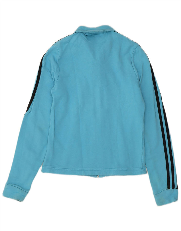 ADIDAS Womens Tracksuit Top Jacket UK 8 Pequeno Azul Algodão