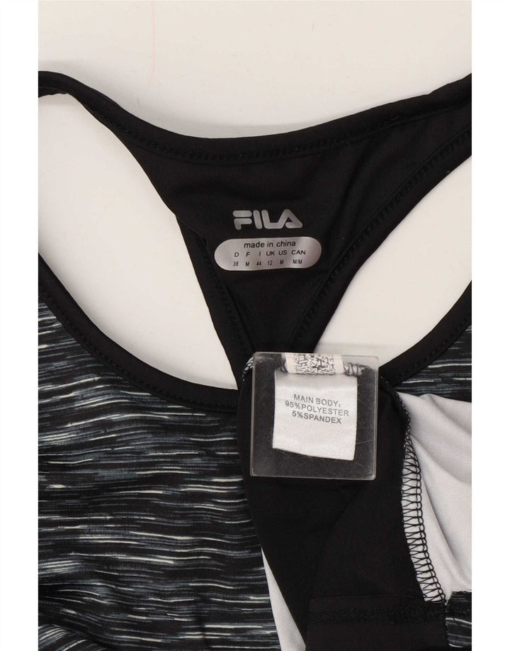 Adidas Womens Vest Top UK 12 Médio Preto Flecked Poliéster