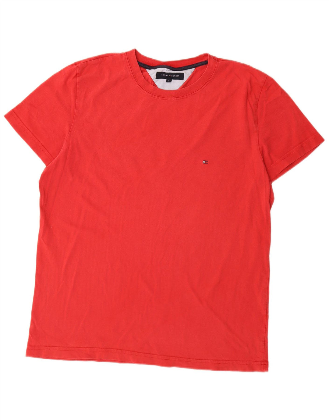 Tommy Hilfiger Camiseta masculina grande de algodão vermelho