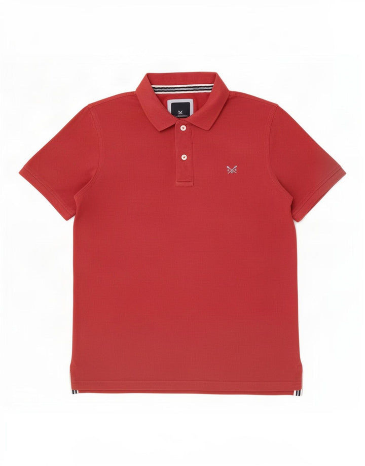 Camisa polo masculina Crew Clothing algodão marrom médio