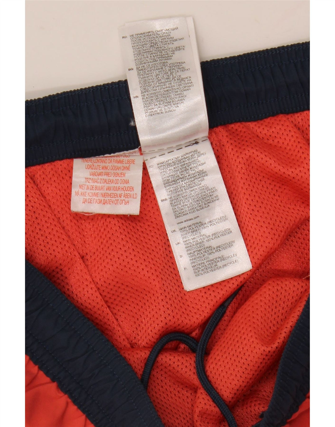 Shorts esportivos masculinos Adidas 15-16 anos vermelho colorblock poliéster