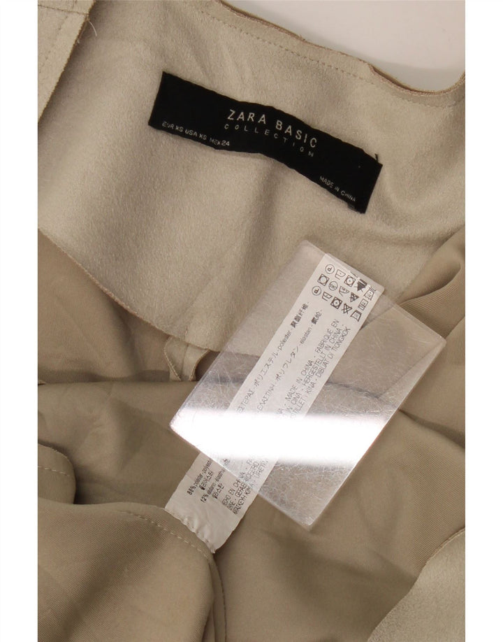 Sobretudo aberto oversized Zara feminino UK 6 XS poliéster bege