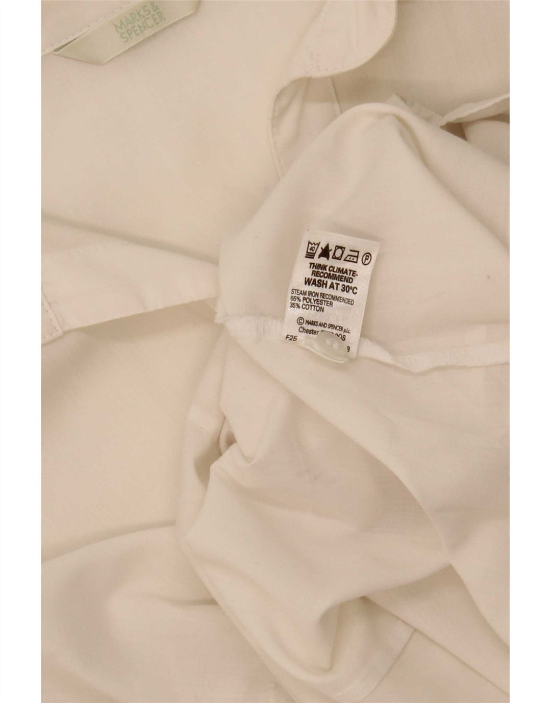 Camisa feminina sem mangas Marks & Spencer UK 20 2XL poliéster branco