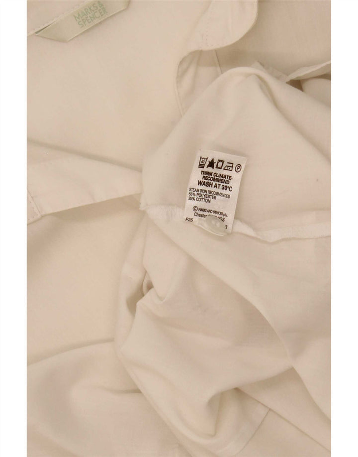 Camisa feminina sem mangas Marks & Spencer UK 20 2XL poliéster branco