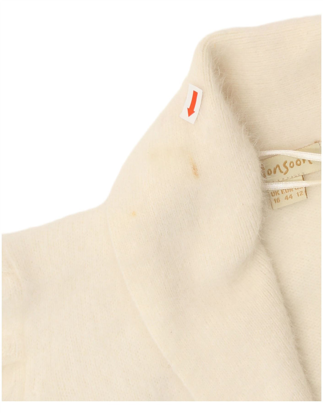 Monsoon Bolero Jumper feminino Reino Unido 16 grande angorá branco