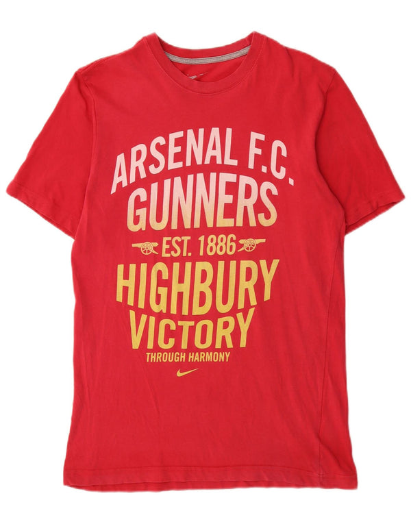 Camiseta masculina Nike Arsenal Standard Fit gráfica top médio algodão vermelho