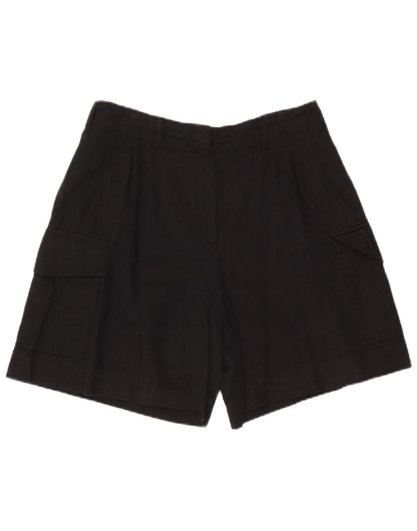Shorts cargo feminino Massimo Dutti EU 42 grande W32 algodão preto