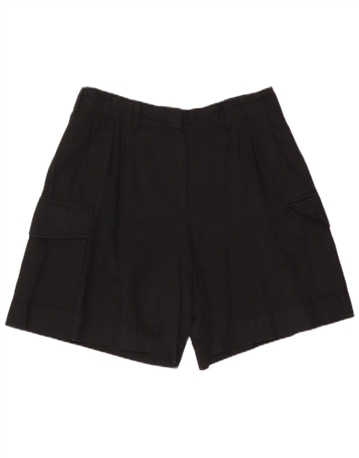 Shorts cargo feminino Massimo Dutti EU 42 grande W32 algodão preto