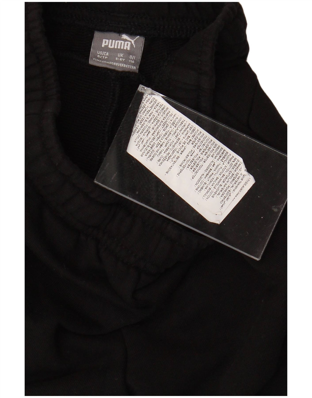 Shorts esportivos gráficos PUMA para meninos 5-6 anos algodão preto