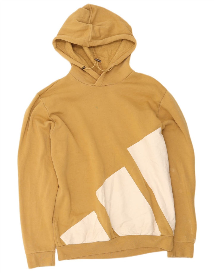 Adidas Mens Graphic Hoodie Jumper Médio Algodão Amarelo