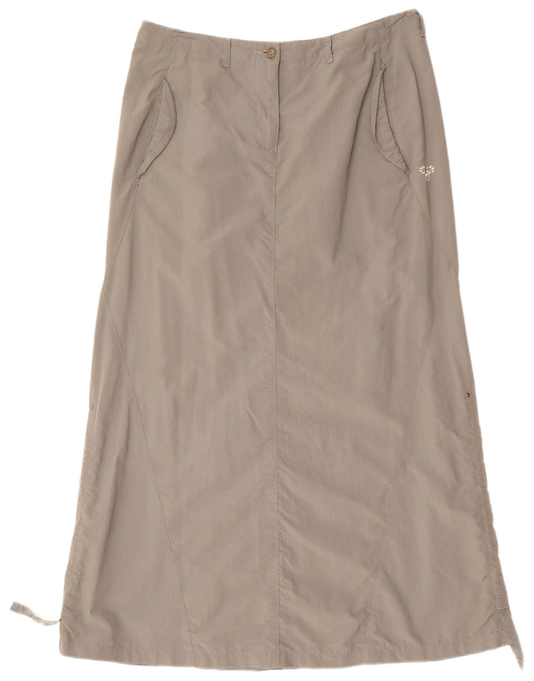 Saia maxi de viagem feminina Jack Wolfskin Reino Unido 12/14 médio W32 cinza poliamida