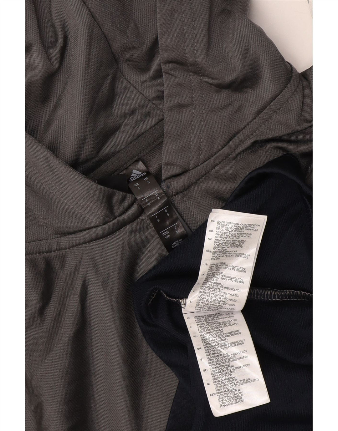 Adidas Mens Hoodie Jumper Pequeno Cinza Colorblock Poliéster