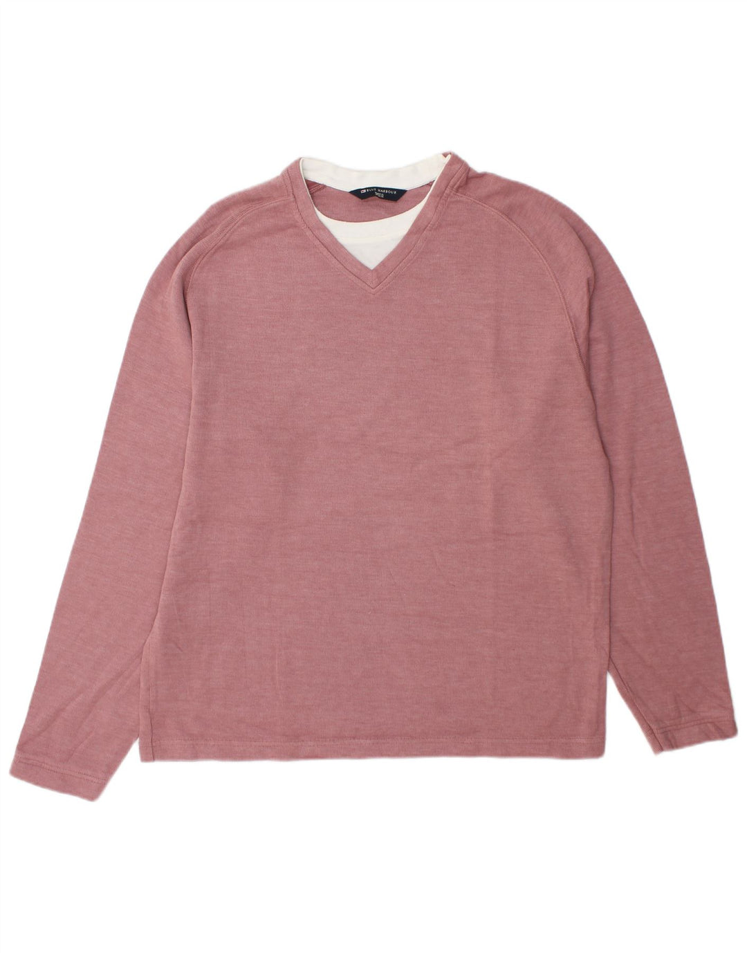 Top masculino Marks & Spencer Blue Harbor manga comprida médio algodão borgonha