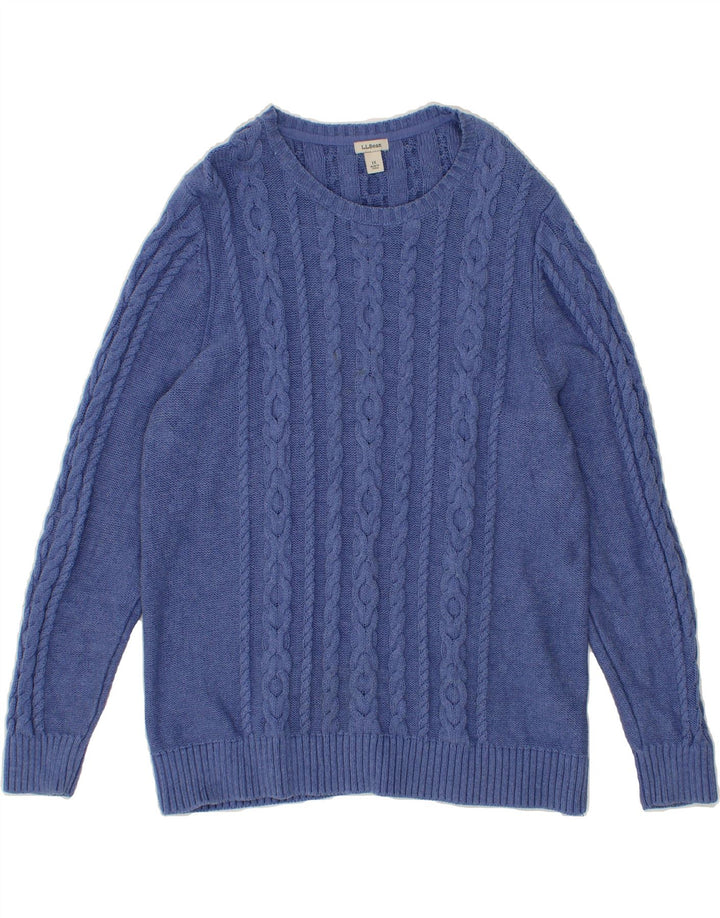 L.L.BEAN Womens Boat Neck Jumper Sweater UK 18 XL Blue Cotton Vintage L.L.Bean and Second-Hand L.L.Bean from Messina Hembry 