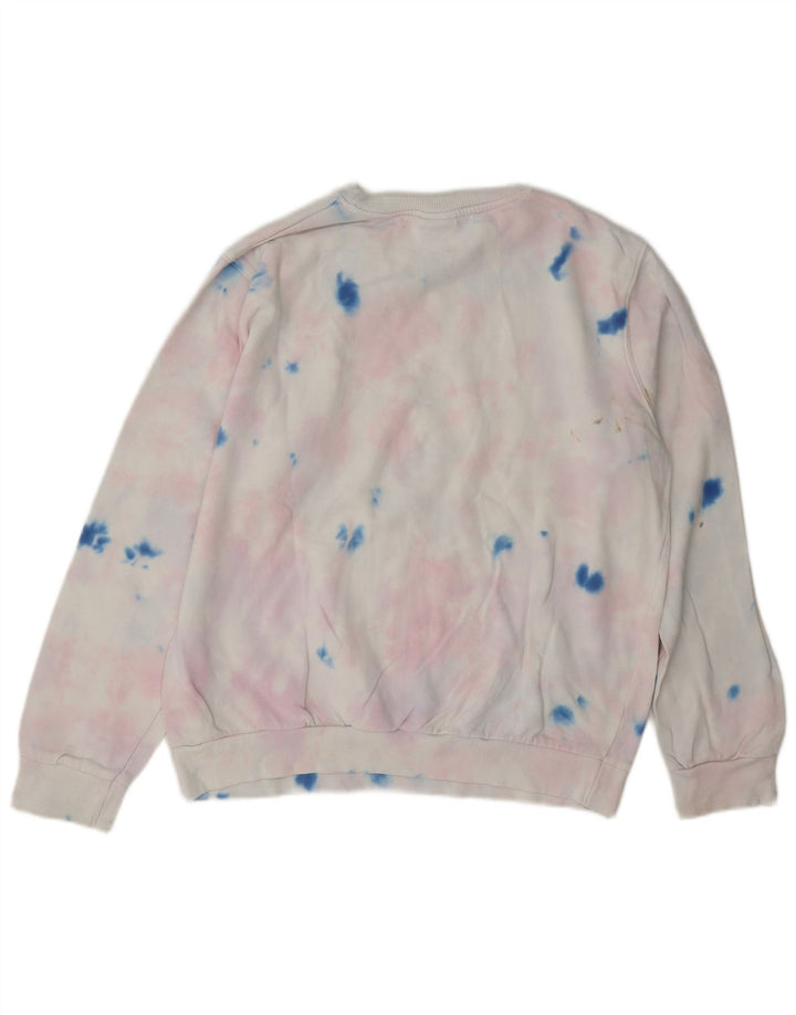 Suéter gráfico feminino Ellesse UK 12 médio branco tie-dye algodão