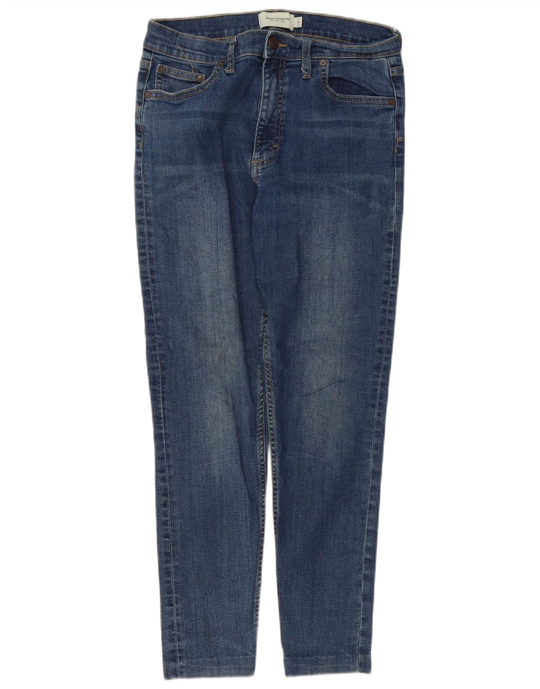 FRENCH CONNECTION Jeans Slim Feminino Reino Unido 12 Médio W30 L27 Algodão Azul