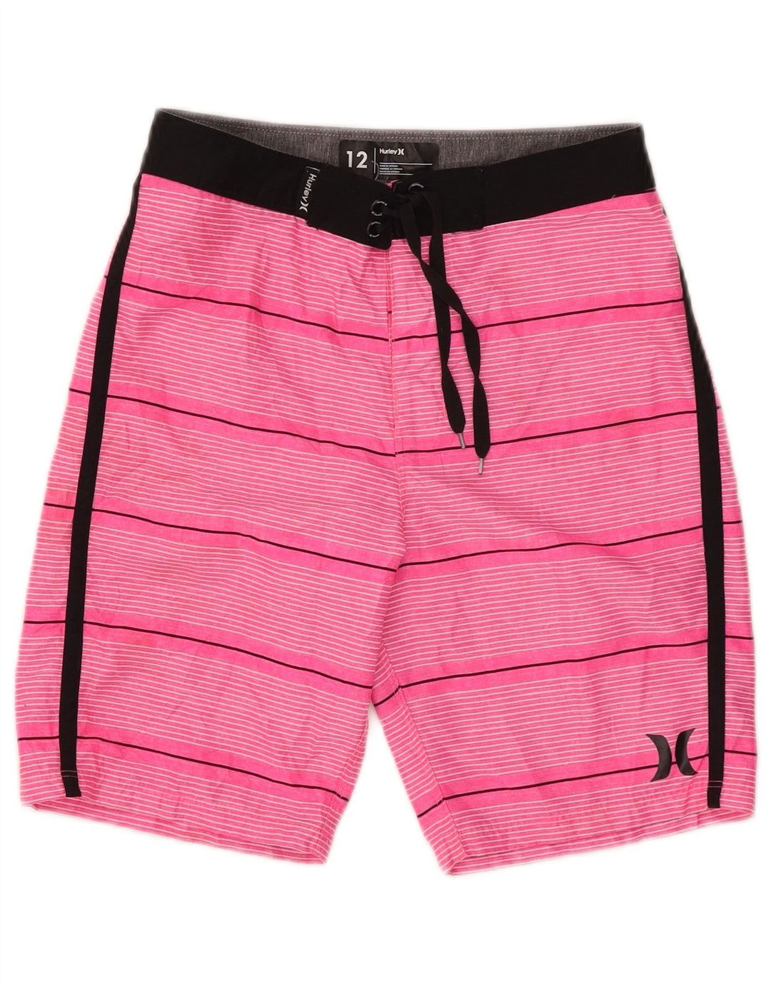 Shorts de natação Hurley Boys 11-12 anos poliéster listrado rosa