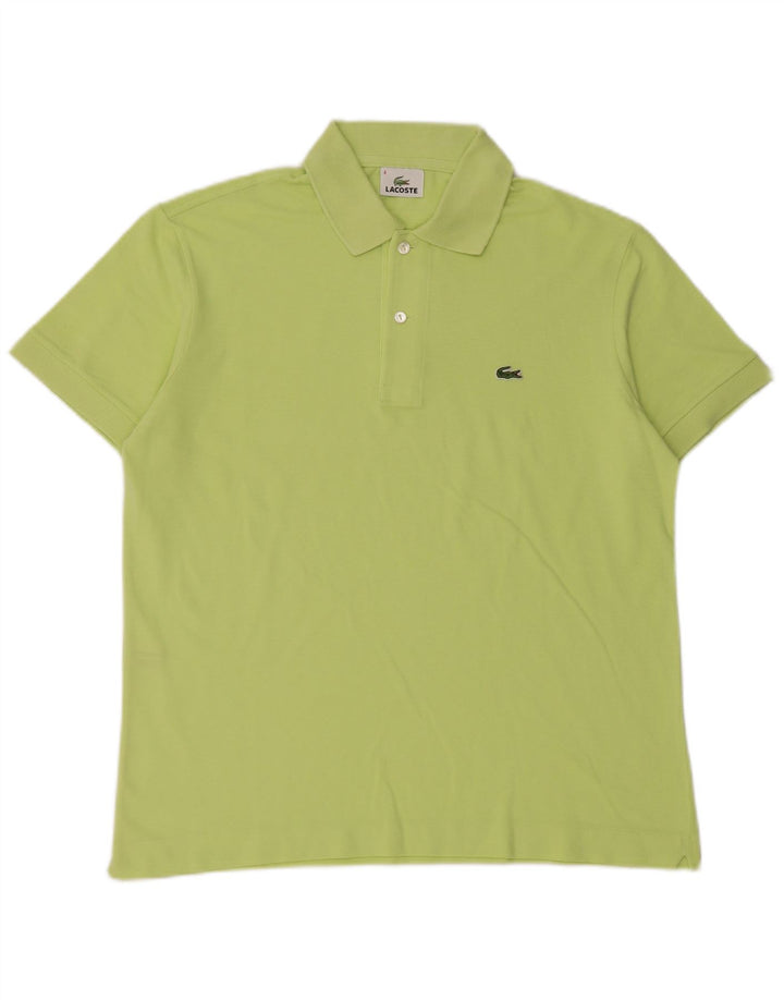 Camisa polo masculina Lacoste tamanho 4 algodão verde médio