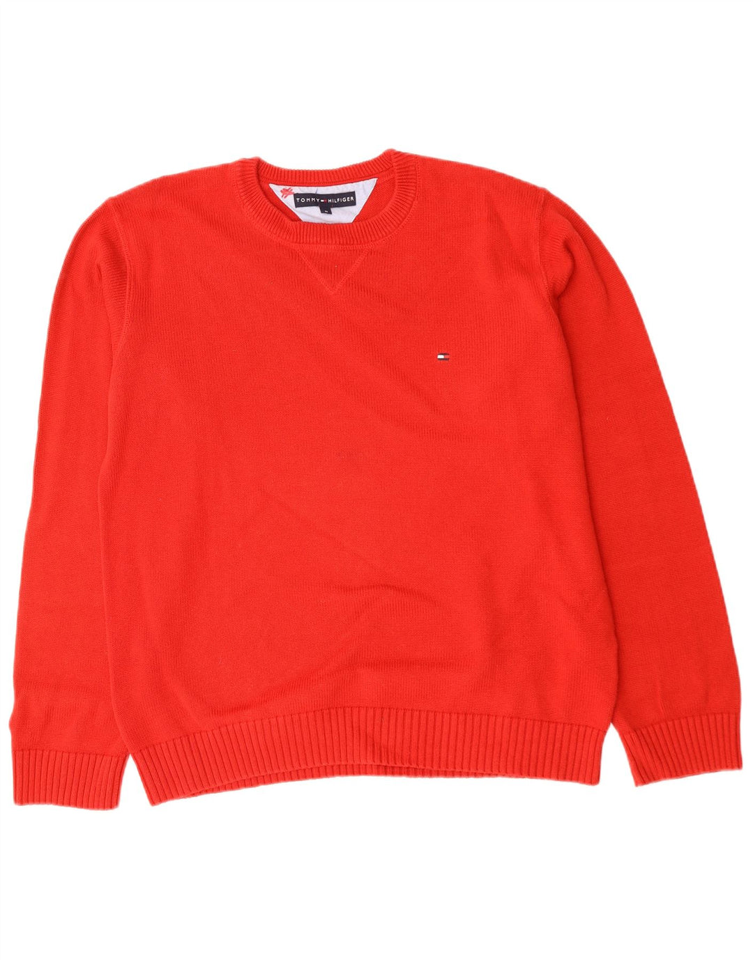 Suéter masculino TOMMY HILFIGER com gola redonda, algodão vermelho médio