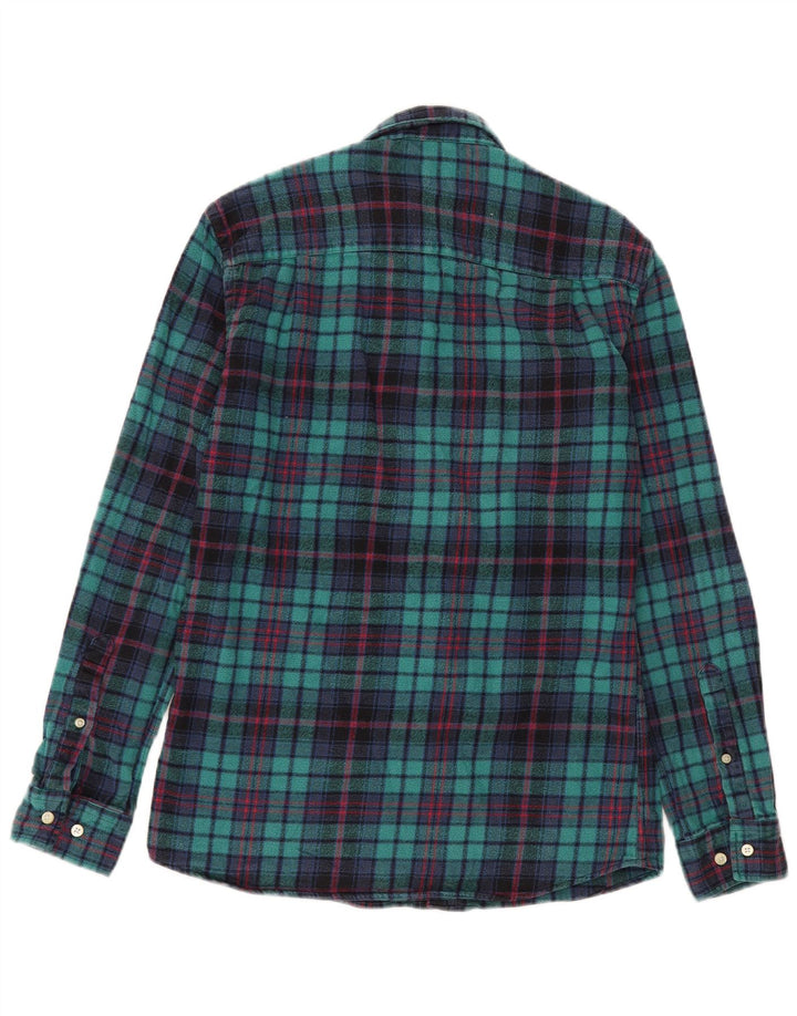 Camisa masculina de flanela Jack Wills algodão xadrez verde médio