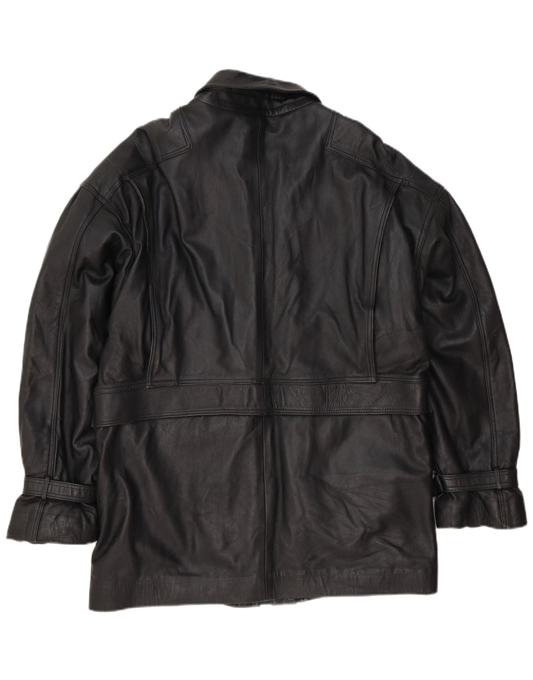 Jaqueta de couro masculina vintage UK 38 média preta