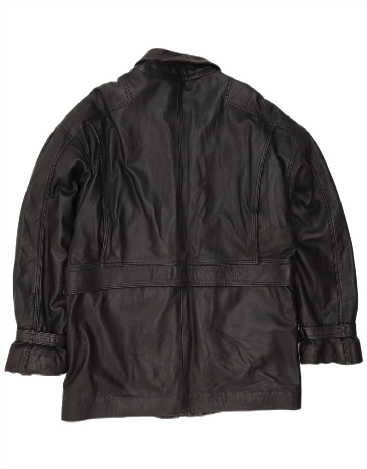 Jaqueta de couro masculina vintage UK 38 média preta