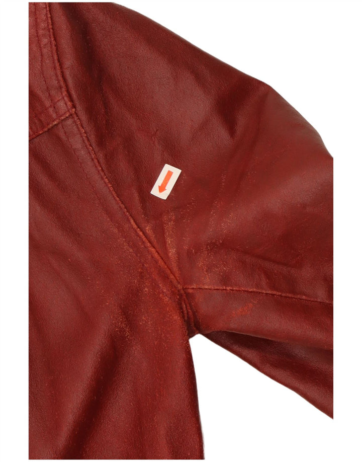 Jaqueta de couro feminina Bayside Reino Unido 14 grande couro cor de vinho