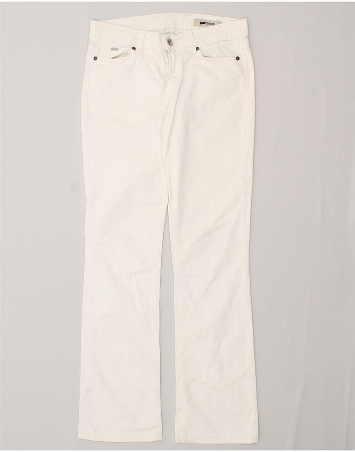 GAS Womens Straight Casual Trousers W27 L31 White Cotton | Vintage Gas | Thrift | Second-Hand Gas | Used Clothing | Messina Hembry 