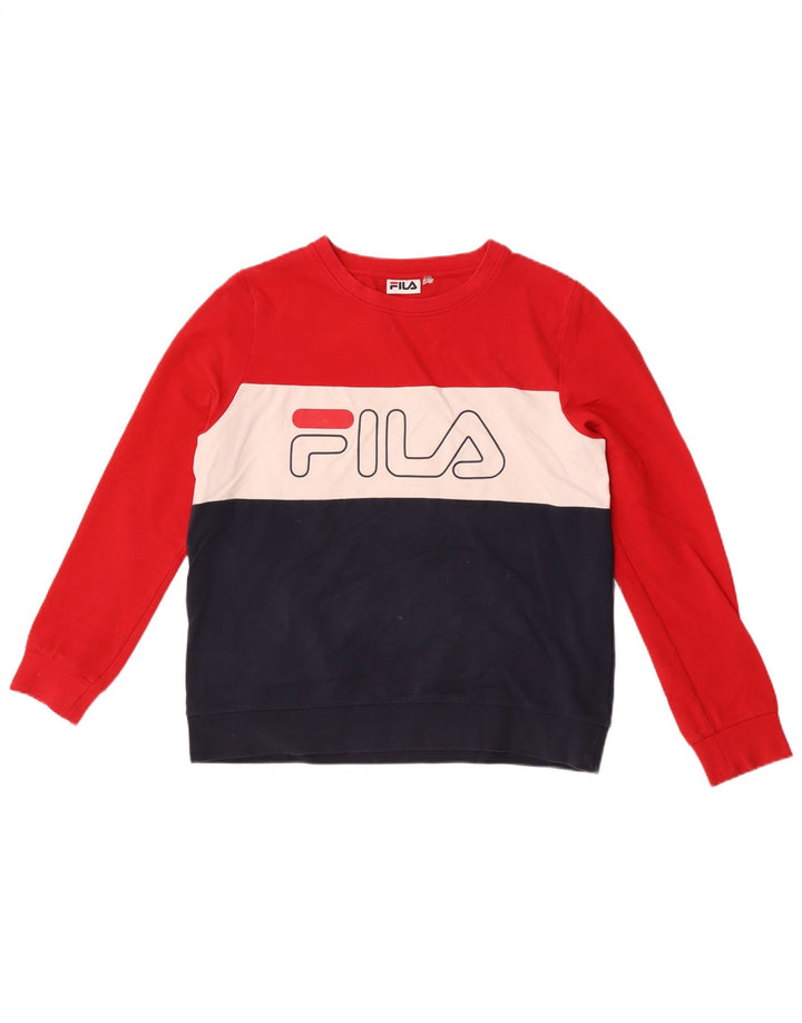 Fila Moletom Gráfico Masculino Jumper Pequeno Multicolorido Colorblock Algodão
