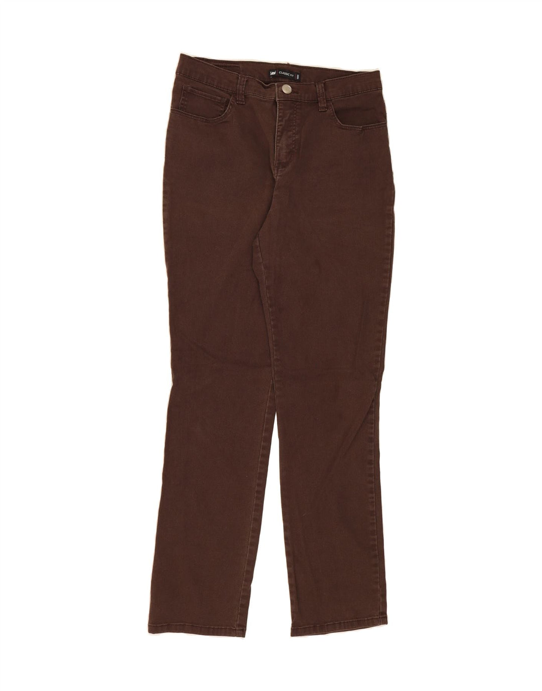LEE Womens Classic Fit Straight Casual Trousers US 8 Medium W30 L30 Brown Vintage Lee and Second-Hand Lee from Messina Hembry 