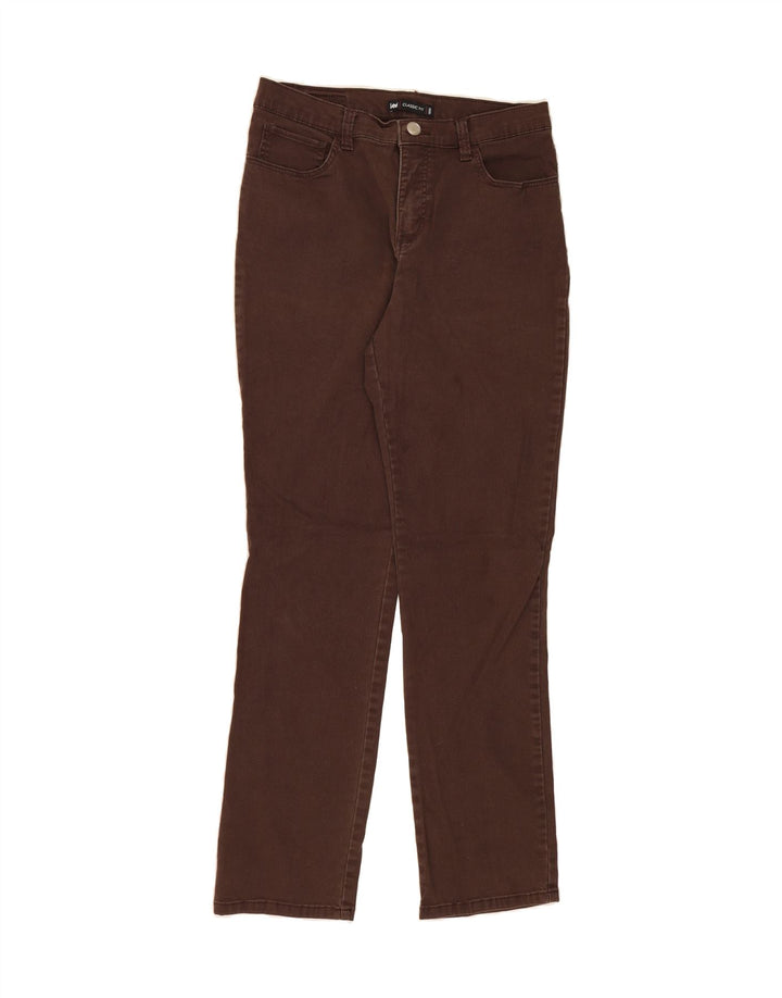 LEE Womens Classic Fit Straight Casual Trousers US 8 Medium W30 L30 Brown Vintage Lee and Second-Hand Lee from Messina Hembry 