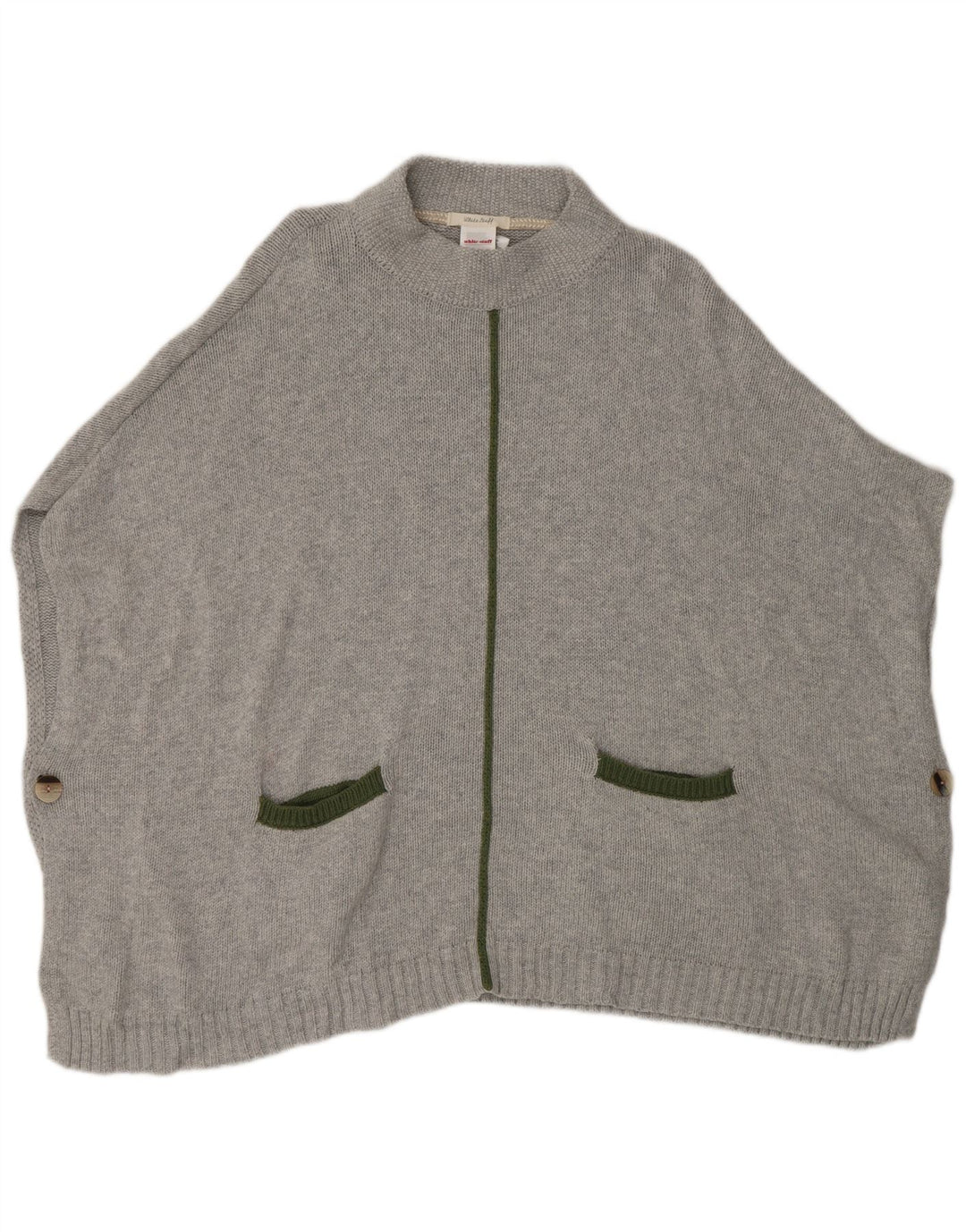 White Stuff Poncho Jumper feminino tamanho único algodão cinza