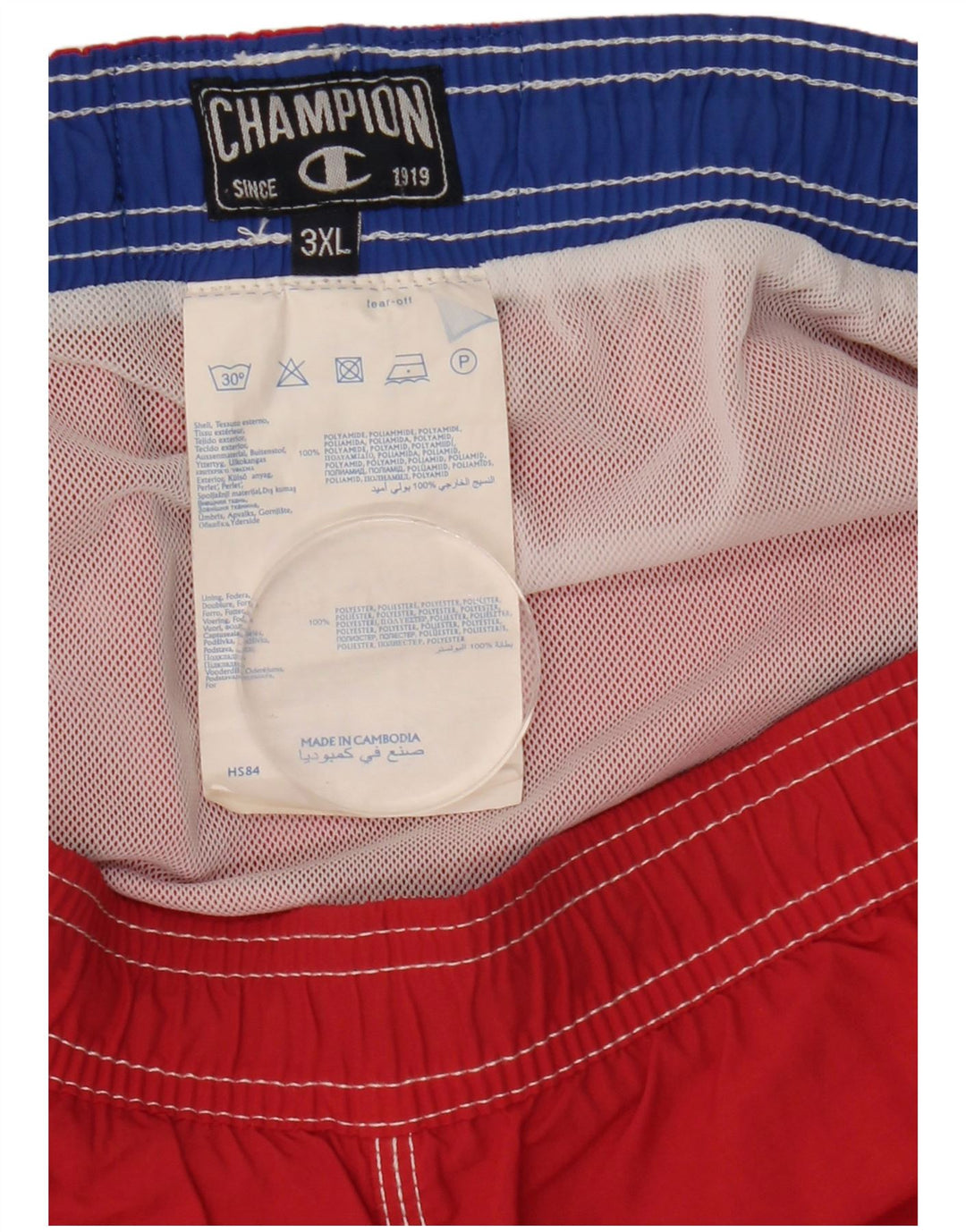 Shorts de natação masculino Champion 3XL poliamida vermelha