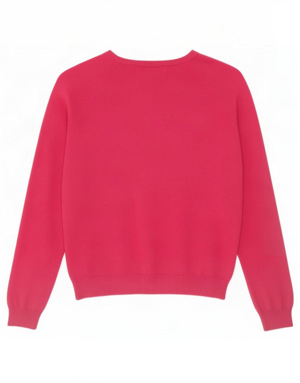 Suéter cardigã feminino Zara Reino Unido 12 algodão rosa médio