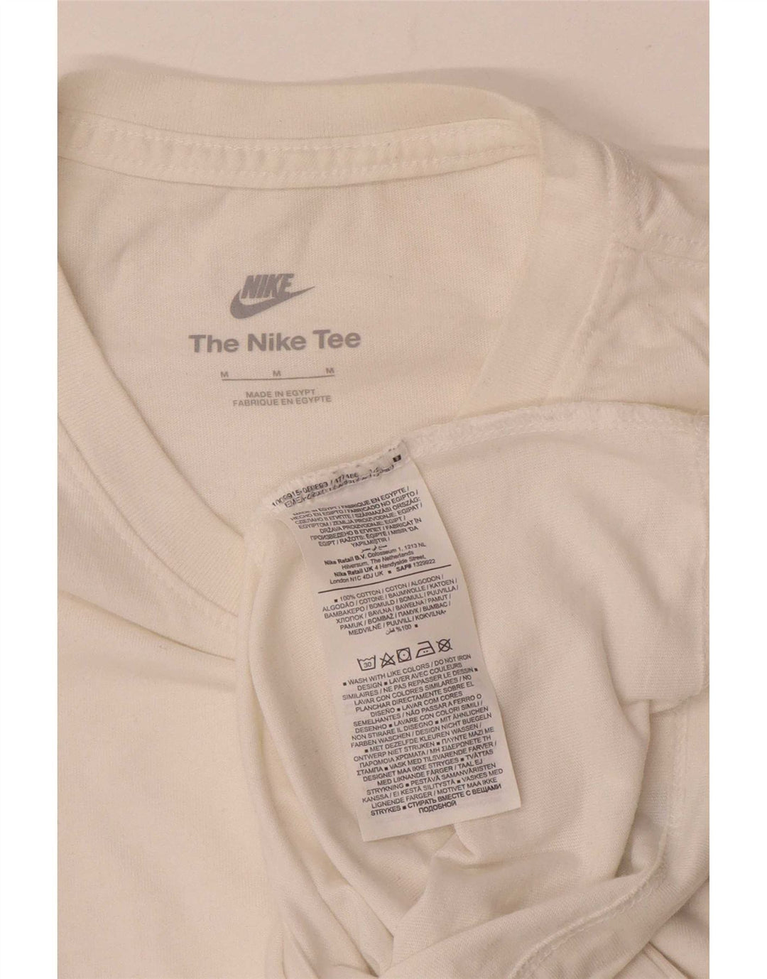 Nike Mens Camiseta Top Médio Algodão Branco