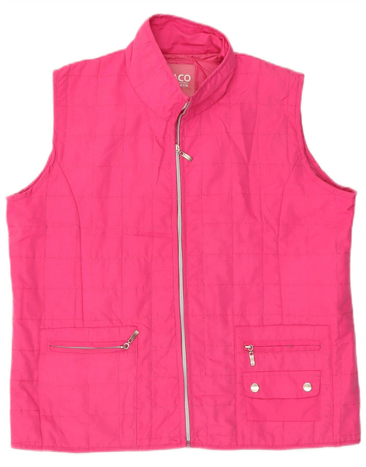 Colete acolchoado feminino PACO UK 18 XL poliéster rosa