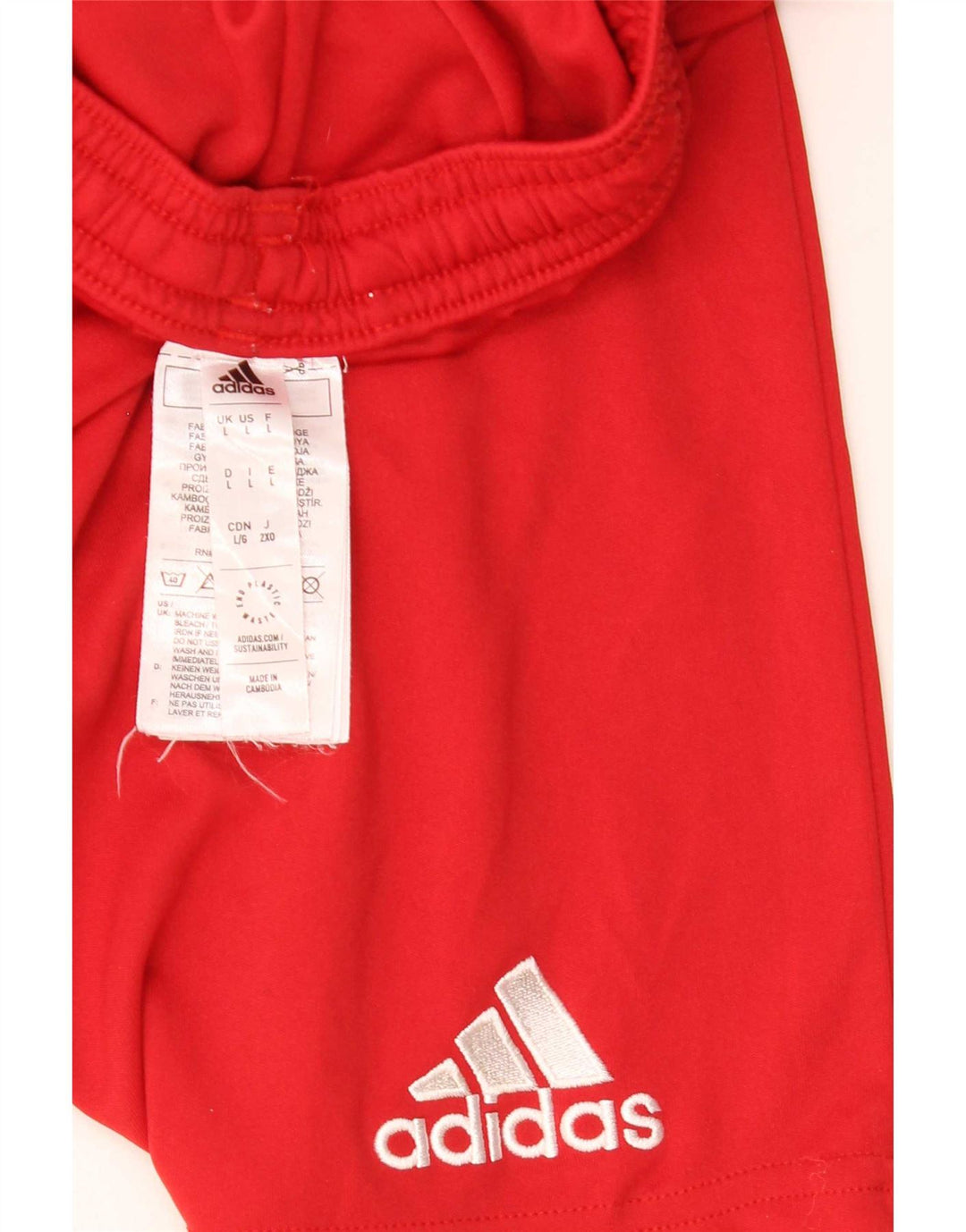 Shorts esportivos masculinos Adidas grande poliéster vermelho