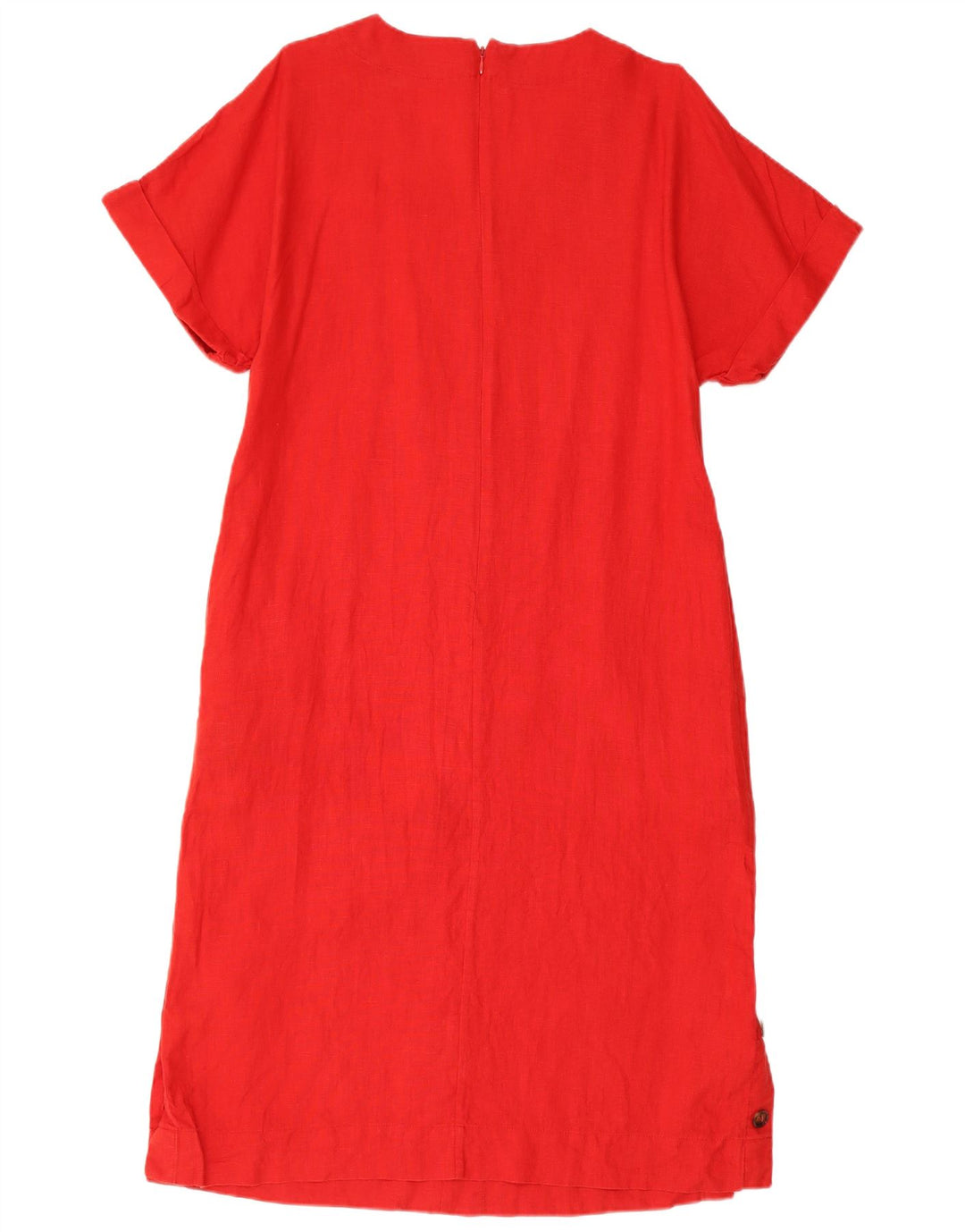 Jaeger vestido feminino oversized com bainha UK 10 pequeno linho vermelho