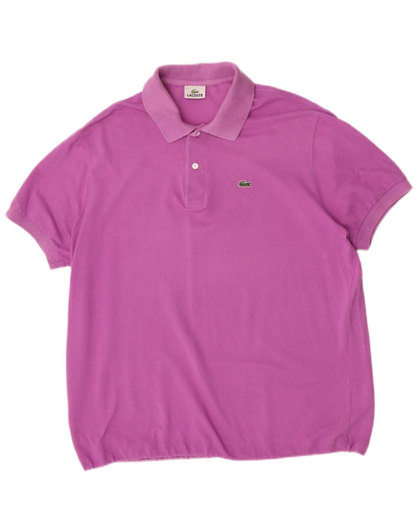 Camisa polo masculina Lacoste tamanho 7 2XL algodão roxo