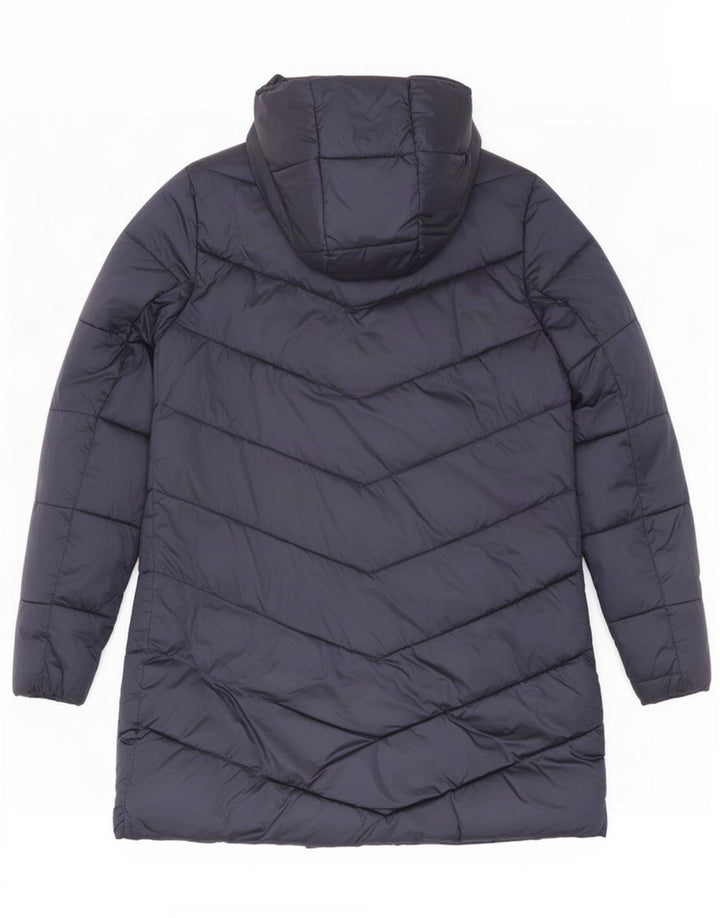 Casaco feminino acolchoado com capuz e capuz Barbour UK 8 pequeno azul marinho
