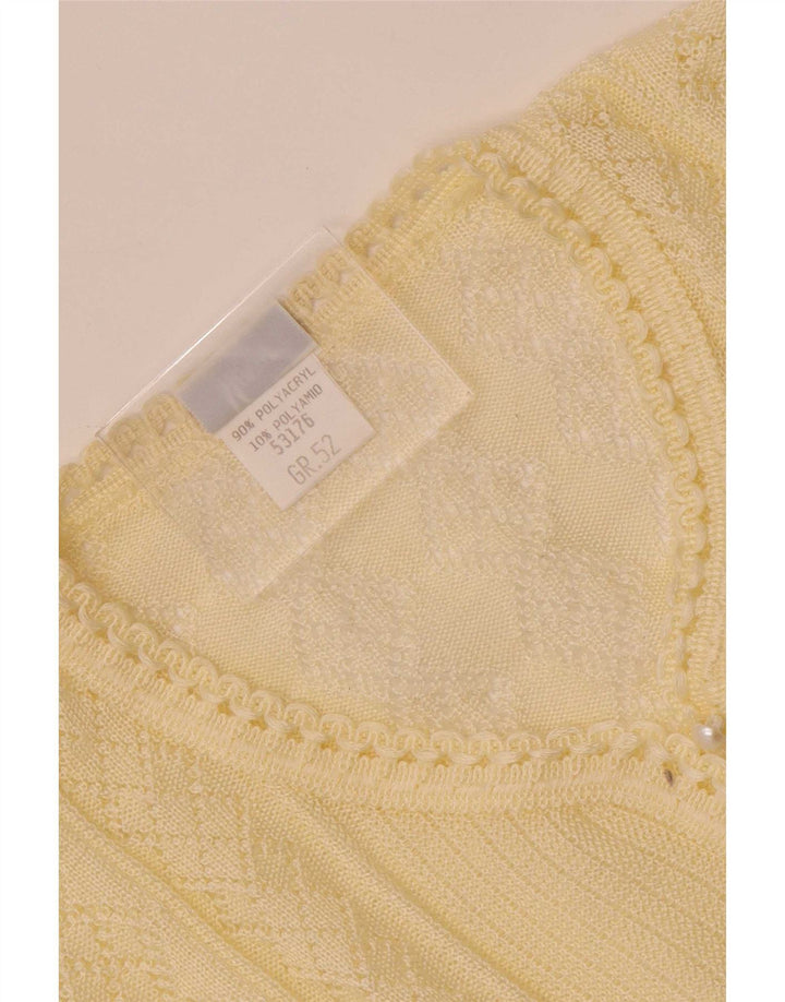 Blusa de malha feminina vintage top IT 52 2XL off white poliacrílico