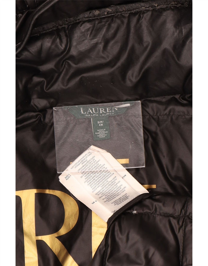 Jaqueta acolchoada com capuz feminina Ralph Lauren Reino Unido 10 poliéster preto pequeno